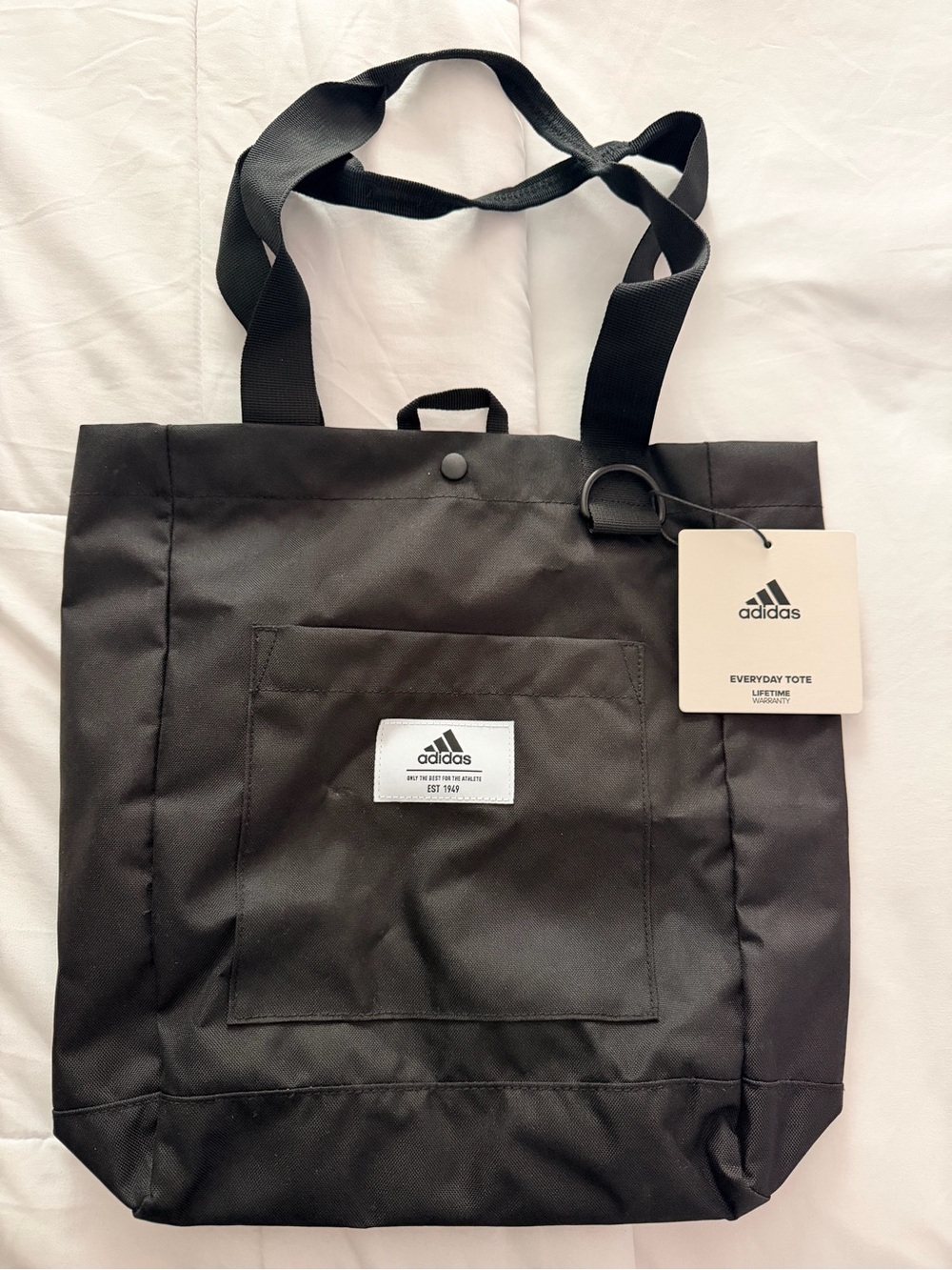 adidas Black Everyday Tote with Front Pocket - Picture 1 of 4